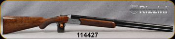 Rizzini - 16Ga/2.75"/28" - Round Body EM - Select Grade III Turkish Walnut Stock w/ Checkered Prince of Wales Grip, Rounded Forend/Engraved Silver Receiver/Blued Barrels, Single Select Trigger, Auto Ejectors, S/N 114427