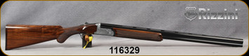 Rizzini - 20Ga/3"/28" - Aurum - Select Turkish Walnut Stock w/ Checkered Prince of Wales Grip, Rounded Forend/game scene & ornamental scroll engraving Coin Finish Receiver/Blued Barrels, Single Select Trigger, Auto Ejectors, S/N 116329
