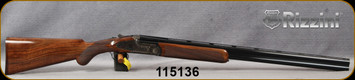Rizzini - 12Ga/3"/29" - Artemis - Boxlock O/U Break Action Shotgun - Turkish Walnut w/Round-knob Prince of Wales grip/Case Hardened Scroll-Engraved Receiver/Blued Barrels, Single Selective Trigger, Automatic Ejectors, S/N 115136