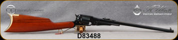 Taylor's & Co - Uberti - 44Cal - Black Powder - 1858 Revolving Carbine - Walnut Stock/Brass Trigger Guard/Butt Plate/Blued, 18"Tapered Barrel, Mfg# 430B/550291 - Mark in stock behind hammer