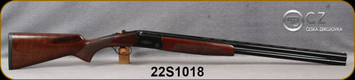 CZ-USA - 20Ga/3"/28" - Drake - Over/Under Break Action Shotgun - Turkish Walnut Stock w/Pistol Grip/Gloss Black Chrome Finish, Vent Rib Barrels, 8mm top rib, 5pc. Flush-Fit Chokes, Extractors