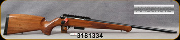 Anschutz - 22Hornet - 1771 Walnut German - Bolt Action Rifle - Walnut German-Style Stock w/Schnabel Forend/Blued, 23"Barrel, Two-Stage 5098/71 Trigger, Rail, Mfg# 014897/100-1771D586T, S/N 3181334
