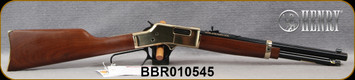 Henry - 44Mag/44Spl - Big Boy Carbine - Lever Action Rifle - American Walnut/Brass Frame/Blued, 16.5"Octagonal Barrel, Large Loop Lever, Fully Adjustable Semi-Buckhorn w/ Diamond Insert Rear Sight, Mfg# H006R, Stock Image