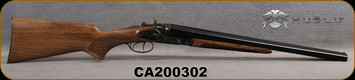 Huglu - 12Ga/3"/20" - 201HRZ - Sidelock Hammer Gun - Grade AA Standard Grip Turkish Walnut/Case Hardened Receiver/Chrome-Lined Barrels, Double Trigger, SKU# 8681715392202-2 - Defective finish on right side of receiver