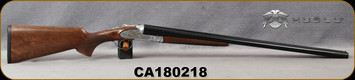 Huglu - 12Ga/3"/28" - 200AC - SxS - Turkish Walnut/Silver Receiver w/Hand Engraved Gold inlay/Blued Barrel, SKU# 8681715391847, S/N CA180218