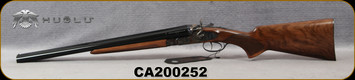 Huglu - 12Ga/3"/20" - 201HRZ - Sidelock Hammer Gun - Grade AA+ Standard Grip Turkish Walnut/Case Hardened Receiver/Chrome-Lined Barrels, Double Trigger, SKU# 8681715392202-2, S/N CA200252