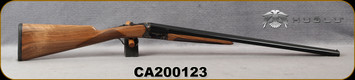 Huglu - 20Ga/3"/26" - Model 200A - SxS Single Trigger - Grade AA English Grip Turkish Walnut/Hand-Engraved Case Hardened Receiver/Chrome-Lined Barrels, 5pc. Mobile Choke, Sku: 8681715394824-2, S/N CA200123