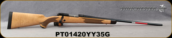 Winchester - 6.5PRC - Model 70 Super Grade Maple - Bolt Action Rifle - Grade AAA Tiger Maple Walnut Stock/Polished Blued, 24"Barrel, 3 Round Hinged Floorplate, Mfg# 535218294, S/N PT01420YY35G