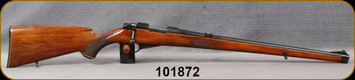 Consign - Krico - 222Rem - Deluxe Mannlicher - Single Shot Conversion - Checkered Walnut Full Stock/Blued, 21.5"Barrel, Double Set Triggers