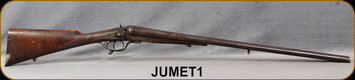 Consign - Leon Lenolez - 12Ga/30" - Black Powder - Jumet - SxS Shotgun - Walnut English Grip Stock/Brown Patina - Non-Fireable - Must be restored before firing - No visible serial number