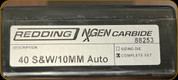 Redding - NXGEN Carbide - Carbide Die Set - 40 S&W/10mm Auto - 88253
