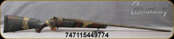 Weatherby - 6.5-300WbyMag- Mark V Talus - Bolt Action Rifle - Black Base Polymer Stock w/Tri-Color Sponge Pattern/Patriot Brown Cerakote, 26"Spiral Fluted & Threaded, #2 Barrel, Accubrake, Mfg# MSM11N653WR8B