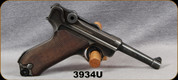 Consign - Luger - 9mm - P08 - Mauser Built Semi-Auto - Checkered Wood Grips/Blued Finish, 4.01"Barrel - PROHIB - Manufactured 1941 - Nazi proof marked 'Eagle over 655' - all visible S/N match