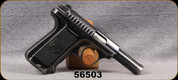 Consign - Savage - 32ACP - Model 1907 - Black Checkered Grips/Case Hardened Trigger/Blued, 3.74"Barrel, Manufactured in 1911 - Issue 1907-10 Modification #2 - PROHIB