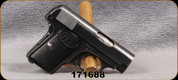 Consign - FN Browning - 25ACP - Model 1905 - 'Vest-Pocket' or 'Purse' pistol - Striker Fired - Black Checkered Grips/Blued Finish, 2.12"Barrel - Manufactured 1914 - PROHIB
