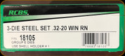 RCBS - 3-Die Steel Set - 32-20 Win RN - 18105