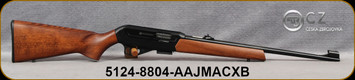 CZ - 22WMR - Model 512 - Semi-Automatic - Beechwood Stock/Blued, 20.5"Cold Hammer Forged Barrel, Integral 11mm Dovetail, 5rd Detachable Magazine, hooded front sight, Mfg# 5124-8804-AAJMACXB