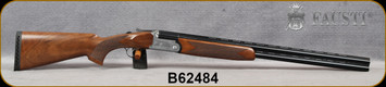 Fausti - 12Ga/3"/28" - Conrad - O/U Shotgun - Walnut Stock/Laser Engraved Receiver/Blued, Vent-Rib Barrels, Single Selective Trigger, Auto Ejectors, Mfg# CN0102 S/N B62484