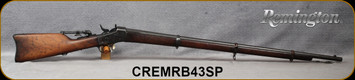 Consign - Remington - 43Spanish - Rolling Block - Wood Full Stock/Blued Finish, 34.5"barrel, Creedmoor sight