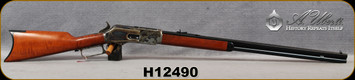 Uberti - 45-60 - 1876 Winchester Centennial Rifle - Lever Action - A-grade walnut straight stock/Case Hardened Frame & Lever/Blued, 28"Octagonal Barrel, Mfg# 2500, S/N H12490