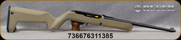 Ruger - 22LR - 10/22 Takedown - Semi-Auto Rimfire Rifle - Davidson's Distributor Exclusive - FDE Magpul X-22 Backpacker Stock/Satin Blued, 16.4"Threaded(1/2"-28)Barrel, (4) BX-1 magazines, Mfg# 31138