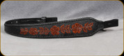 Custom Handmade Genuine Leather Sling - Floral (3 Flowers) - All Black/Brown