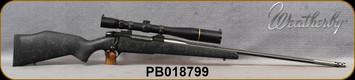 Consign - Weatherby - 30-378WbyMag - Mark V Accumark - Black w/Grey Web Fiberglass/Spun Stainless w/Graphite Black Cerakote 2-Tone, 26"Fluted Barrel, Accubrake & thread protector c/w Leupold VXIII, 6.5-20x40mm, VH Reticle - only 30rds fired