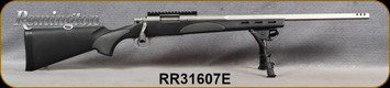 Consign - Remington - 308Win - Model 700VTR - Black Synthetic stock w/Grey touch-points & Vented forend/Stainless, 22"Triangular Barrel w/integral brake, c/w Picatinny rail, low Bipod, Timney Trigger - only 75rds fired