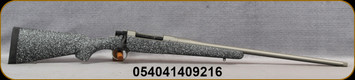 Nosler - 30Nosler - Model 21 - Black/Grey Speckle McMillan Hunters Edge Sporter Stock/Stainless Finish, 24"Threaded #3Contour Barrel, knurled thread protector, TriggerTech Field model trigger, Mfg# 40921