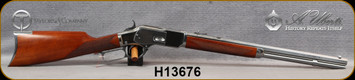Taylor's & Co - Uberti - 357Mag - Model 1873 White Rifle - Lever Action - Walnut Straight-Grip Stock/White Heat-Treated Finish, 20"Octagonal Barrel, 10 Round Capacity, Buckhorn Rear Sight, Blade Front Sight, Mfg# 550084, S/N H13676