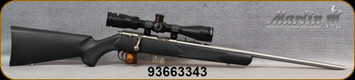 Consign - Marlin - 17HMR - Model 917S - Black Synthetic Stock/Stainless, 22"Barrel, 7rd magazine, c/w BSA Sweet 17, 3-12x40mm, Plex reticle