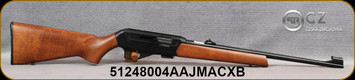 CZ - 22LR - Model 512 - Semi-Automatic - Beechwood Stock/Blued, 20.5"Cold Hammer Forged Barrel, Integral 11mm Dovetail, 5rd Detachable Magazine, hooded front sight, Mfg# 5124-8004-AAJMACXB