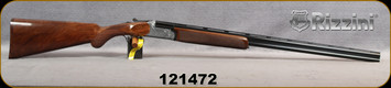 Rizzini - 32Ga/2.75"/29" - Aurum - Select Turkish Walnut Stock w/ Checkered Prince of Wales Grip, Rounded Forend/game scene & ornamental scroll engraving Coin Finish Receiver/Blued Barrels, Auto Ejectors, IC/M Chokes, S/N 121472
