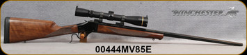 Consign - Winchester - 223Rem - Model 1885 High Wall Hunter - Walnut Straight-Grip Stock/Blued Finish, 28"Octagonal Barrel - Unfired - c/w Leupold, VX-III, 4.5-14x40mm, boone & crockett reticle