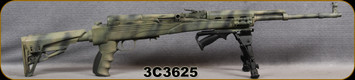 Consign - Tula Arsenal - 7.62x39 - SKS - Tapco Stock/Camo Painted Finish, 20.25"Barrel, 1953 Manufacture, Hooded Post Front Sight, Adj.rear sight c/w (4) magazines, stripper clips, Bipod, Top sight rail - aprox.1000rds ammo available - contact store