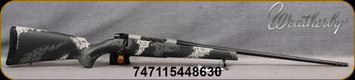 Weatherby - 308Win - Mark V Backcountry 2.0 Ti - Peak 44 Blacktooth Carbon fiber w/Grey & White sponge pattern accents/Graphite Black Cerakote, 22"#1MOD Threaded Barrel, 4+1 Capacity, Mfg# MBT20N308NR4B