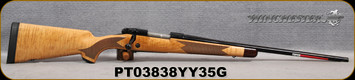 Winchester - 6.5Creedmoor - Model 70 Super Grade Maple - Bolt Action Rifle - Grade AAA Tiger Maple Walnut Stock/Polished Blued, 24"Barrel, 3 Round Hinged Floorplate, Mfg# 535218289, S/N PT03838YY35G