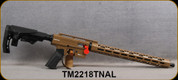 Derya - 22LR - TM-22 - Semi-Auto Rimfire - Desert Tan Adjustable Stock/Matte Black Finish, 18"Threaded(1/2x28) Barrel, (2)10rd magazines - Mfg# TM22-18-TN-AL