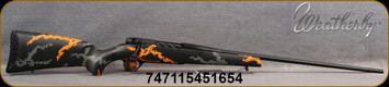 Weatherby - 22-250Rem - Mark V Backcountry 2.0 Orange - Weatherby Custom Shop - Carbon Fiber Stock w/Orange & Grey Accent/Graphite Black Cerakote, 24"Fluted & Threaded Barrel, 4 Round Capacity, Mfg# MSM15N222RR4T