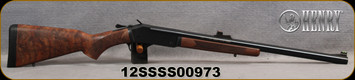 Henry - 12Ga/3"/24" - Single Shot Break Action Shotgun V2 -  Walnut Stock/Blued Finish, Rifled Barrel, FO Sights - Mfg# H015-12S, S/N 12SSSS00973