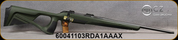 CZ - 6.5Creedmoor - Model 600 ERGO - Green Soft-touch Polymer Thumbhole Stock/Blued, 22?Cold Hammer Forged, Threaded(M15x1), light profile barrel, Mfg# 6004-1103-RDA1AAAX