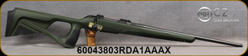 CZ - 30-06Sprg - Model 600 ERGO - Green Soft-touch Polymer Thumbhole Stock/Blued, 20?Cold Hammer Forged, Threaded(M15x1), light profile barrel, Mfg# 6004-3803-RDA1AAAX