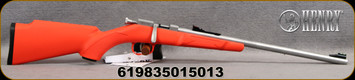 Henry - 22LR - Mini Bolt Youth Model - Bolt Action Dingle Shot Rimfire Rifle - Orange Synthetic/Stock Stainless Finish, 16.25", Mfg# H005S