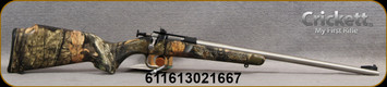 Keystone - 22LR - Crickett Gen 2 - Single Shot Bolt Action Rifle - Mossy Oak Break Up Synthetic Stock/Stainless Finish, 16.125"Barrel, Iron Sights, Mfg# KSA2166
