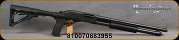 Remington - 12Ga/3"/18.5" - Model 870 Tactical - Pump Action Shotgun - Black Synthetic 6-Position Stock/Blued Finish, Cylinder Choke, Bead Front Sight - Mfg# R81212