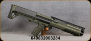 Kel-Tec - 12Ga/3"/18.5" - KSG - Pump Action Shotgun - OD Green Finish Ambidextrous Synthetic Stock/Matte Black, 12 Round Dual Tube Magazines, Downward Ejection