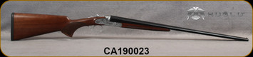 Huglu - 410Ga/3"/26" - Model 200AC - SxS - Turkish Walnut/ Hand Engraved Silver Receiver/Blued Barrels, SKU# 8682109400190, S/N CA190023