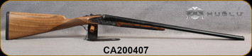 Huglu - 28Ga/2.75"/26" - 200AC Mini - SxS Single Trigger - Grade AA Turkish Walnut/Case Hardened Receiver w/Hand Engraving/Chrome-Lined  Barrels, 5pc. Mobile Choke, SKU# 8681715398273-2, S/N CA200407