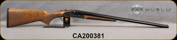 Huglu - 20Ga/3"/26" - 200AC - SxS Single Trigger - Grade AA+ Turkish Walnut/Case Hardened Receiver w/Gr5 Hand Engraving/Blued Barrels, 5pc. Mobile Choke, SKU# 8682109405331-2, S/N CA200381