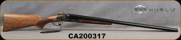 Huglu - 12Ga/3"/30" - 201HRZ - Hammer Sidelock - SxS Double Trigger - Grade AA Turkish Walnut Standard Grip/Case Hardened/Black Chrome/Chrome-Lined Barrels, 5pc. Mobile Choke, SKU# 8681715392240-2, S/N CA200317 - Flaw in case hardening